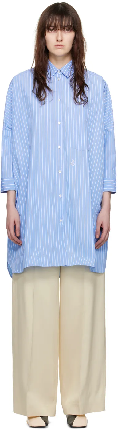 Striped Buttoned Shirt Dress
