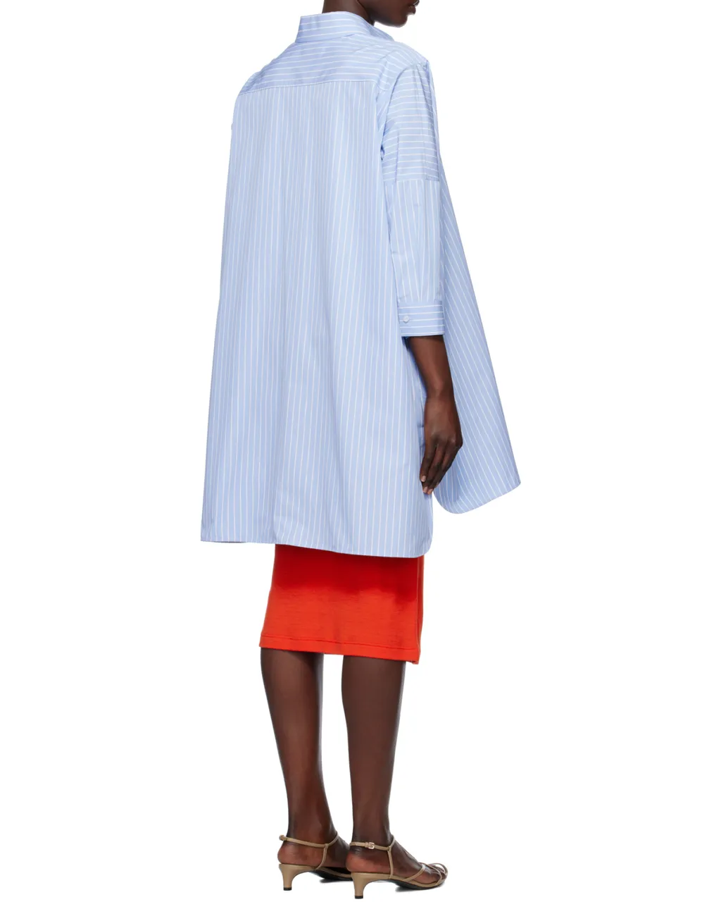 Striped Buttoned Shirt Dress