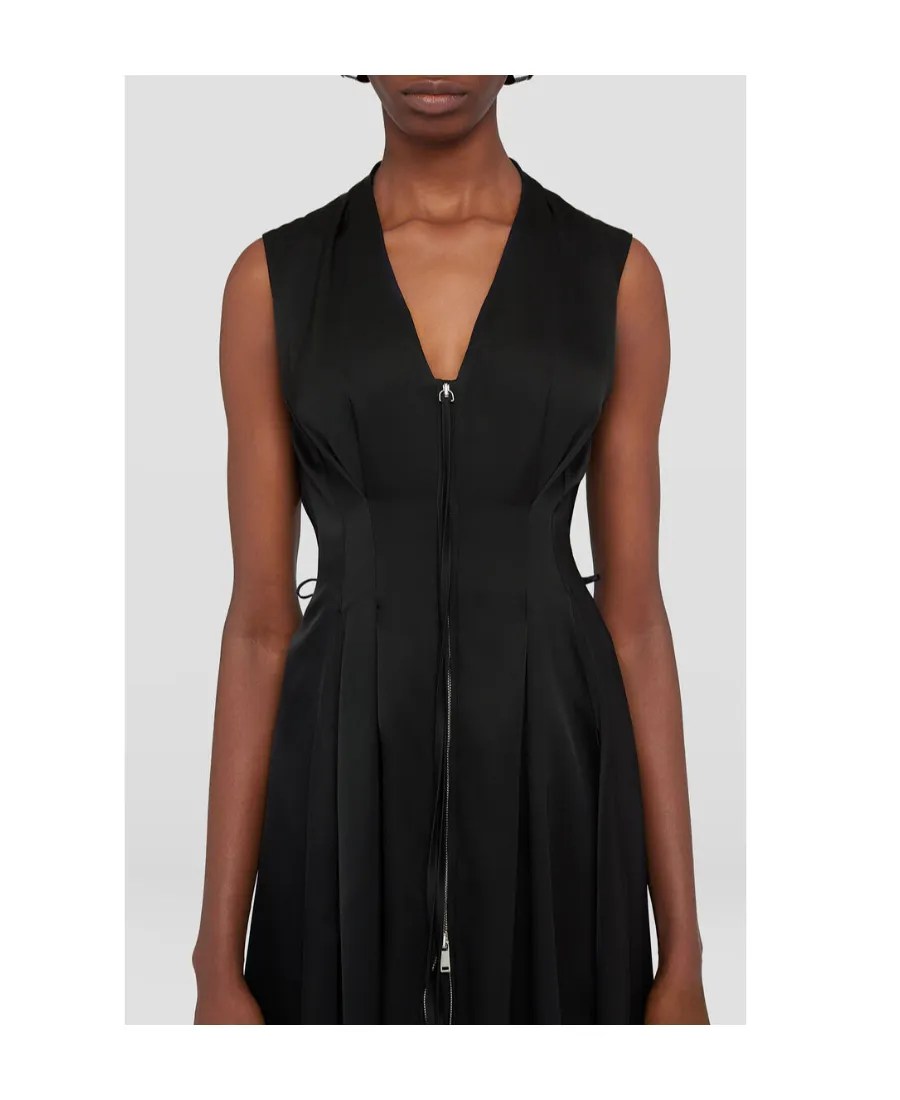 V-Neck Sleeveless Midi Dress