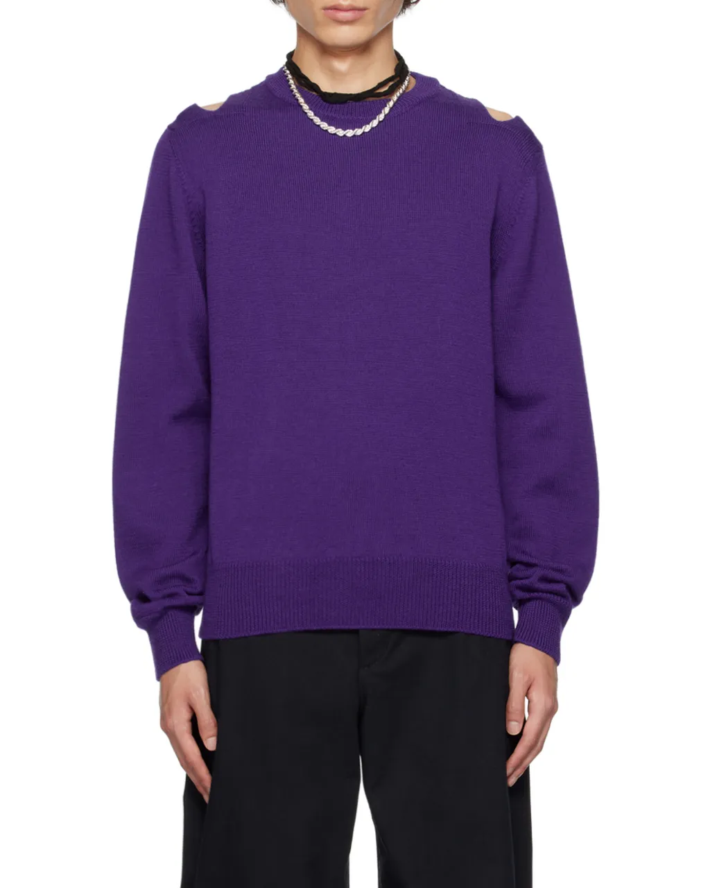 Hollowed-Out Knitted Sweater