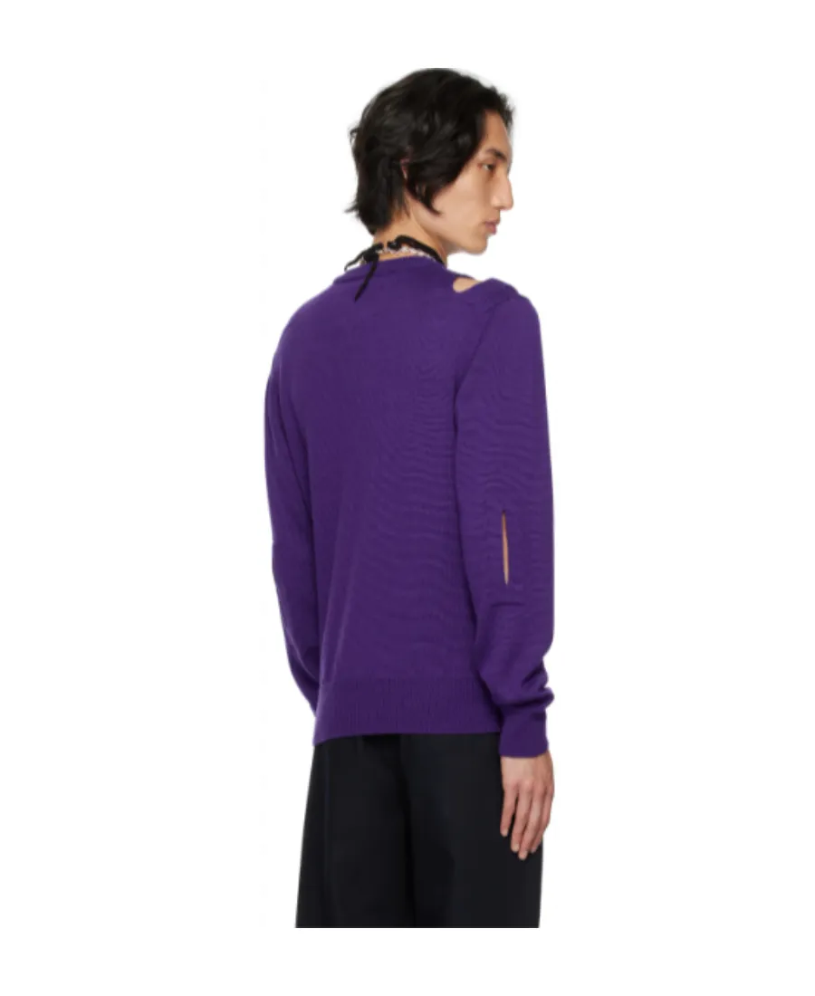 Hollowed-Out Knitted Sweater