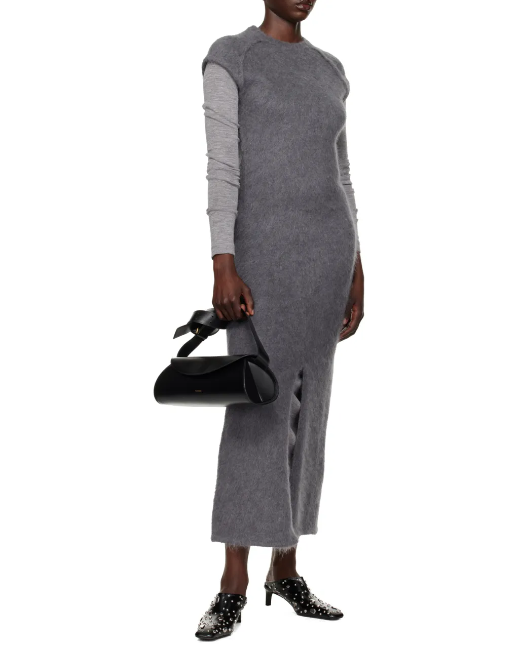 Cannolo Logo Embossed Large Shoulder Bag