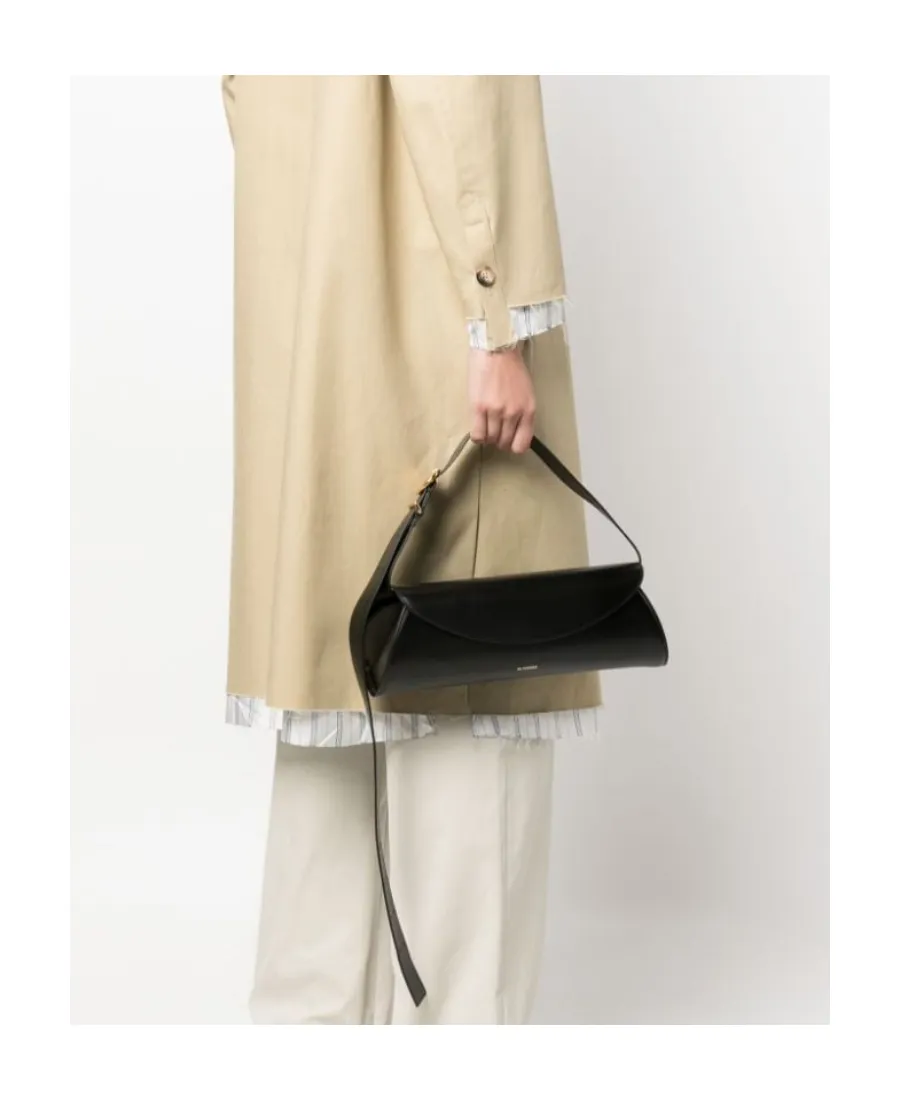 Cannolo Logo Embossed Large Shoulder Bag