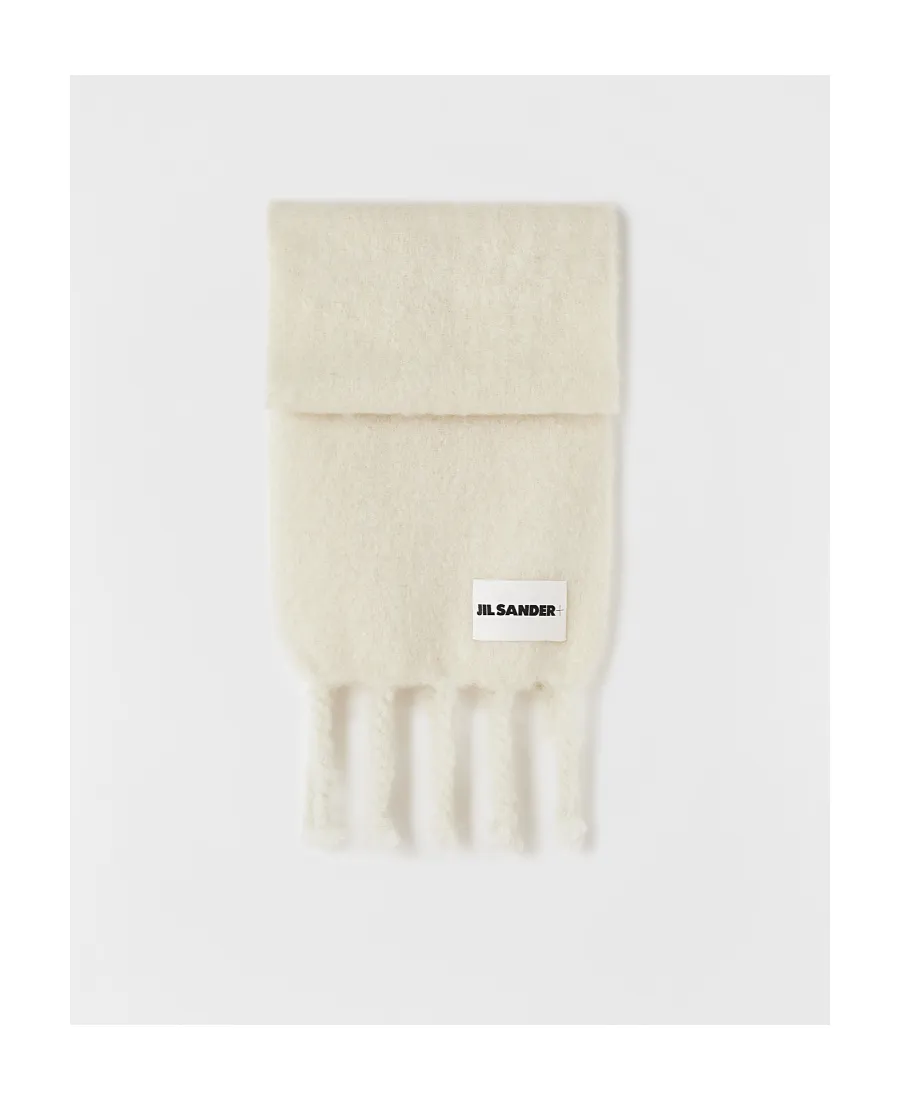 Logo Patch Fringed Scarf