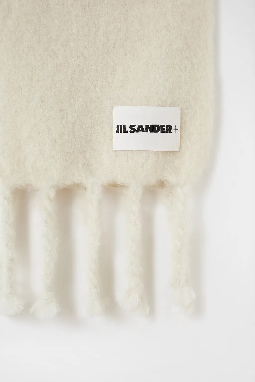 Logo Patch Fringed Scarf