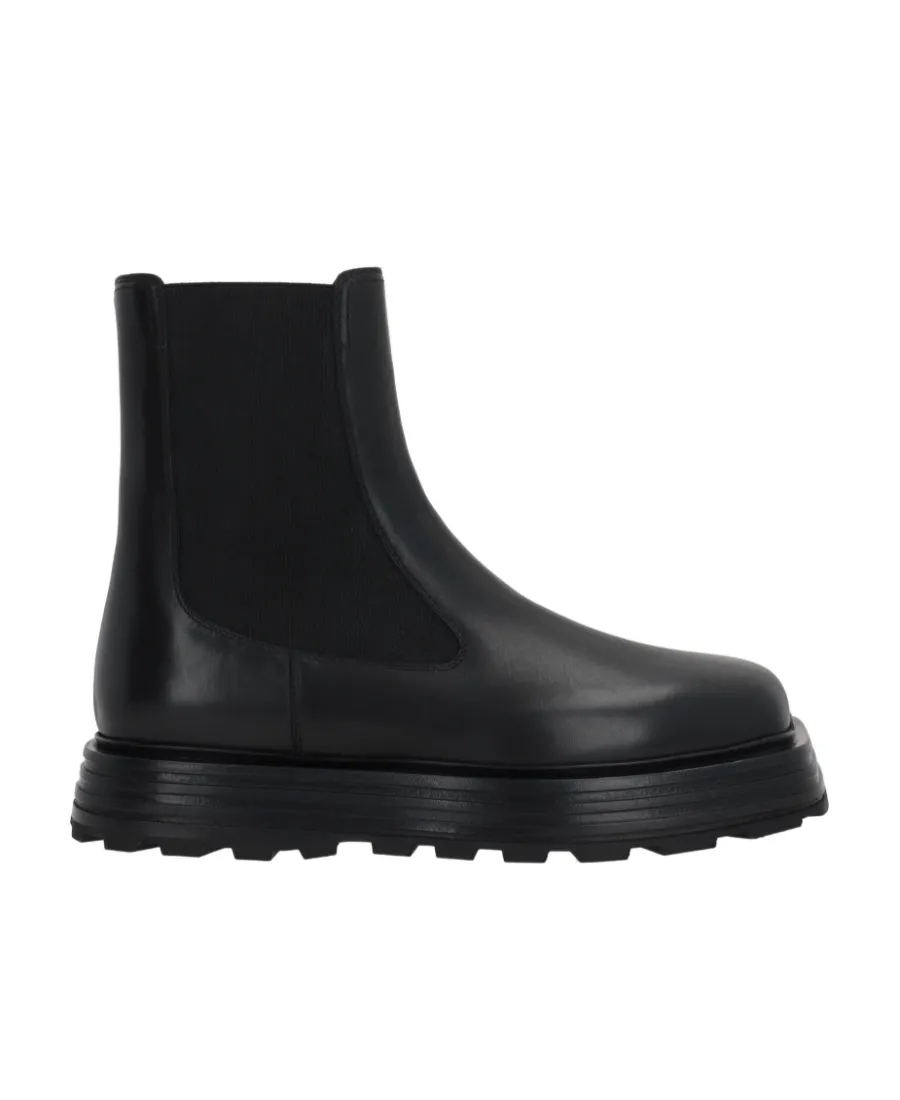 Squared-Toe Slip-On Chelsea Boots