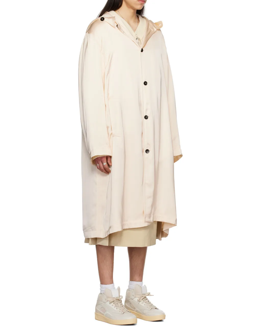 Long-Sleeved Hooded Coat