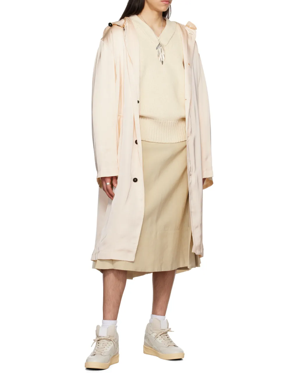 Long-Sleeved Hooded Coat