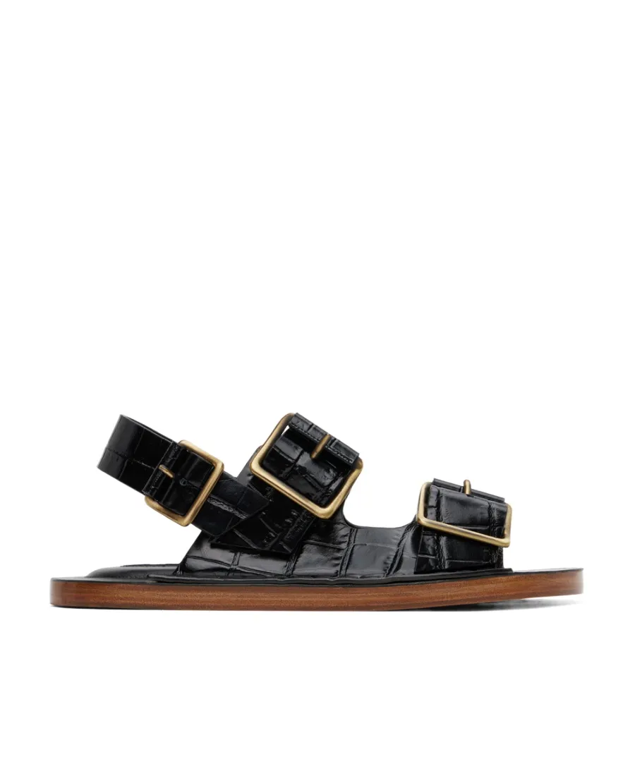 Flat-Soled Sandals With Pin Buckle