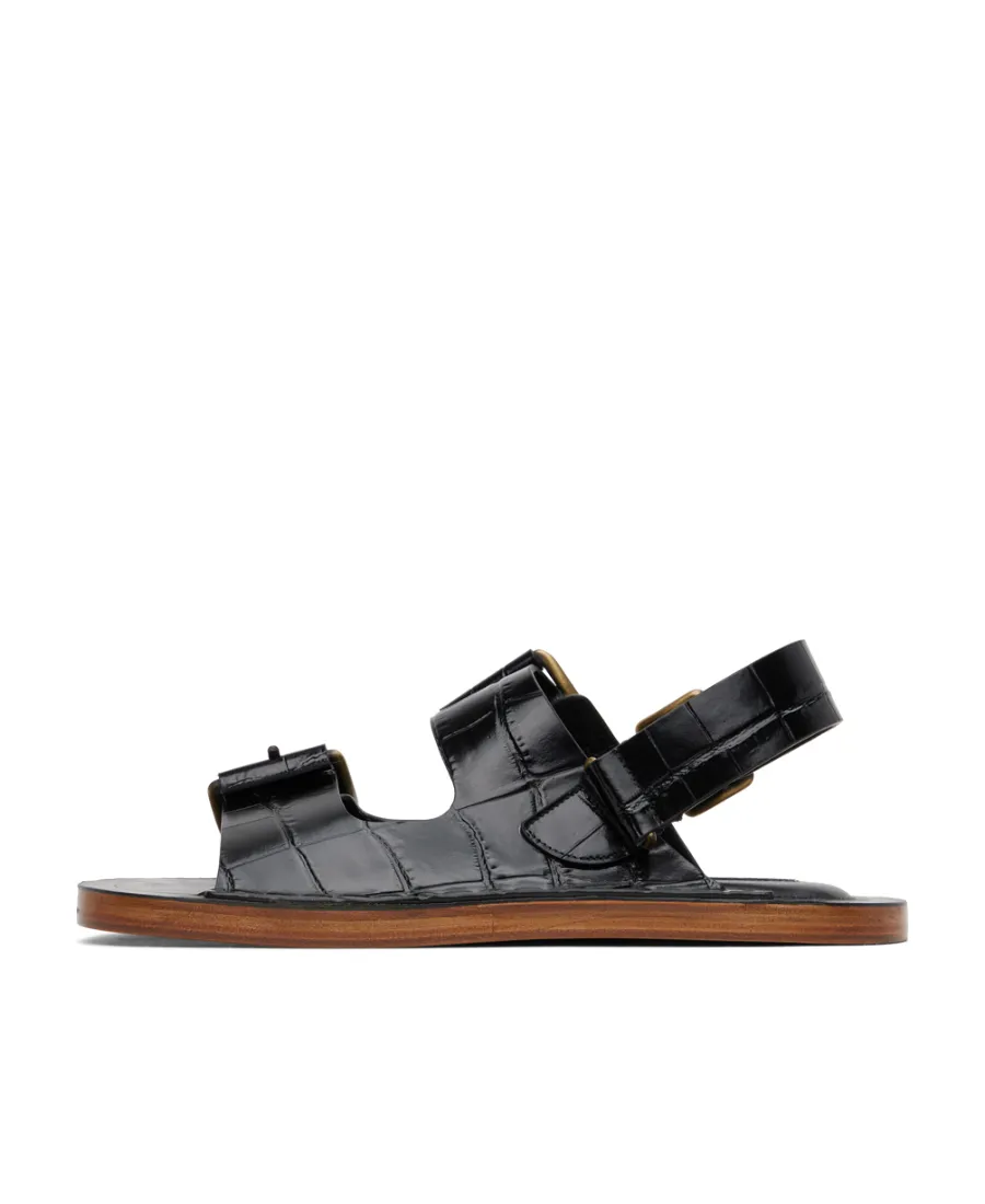 Flat-Soled Sandals With Pin Buckle