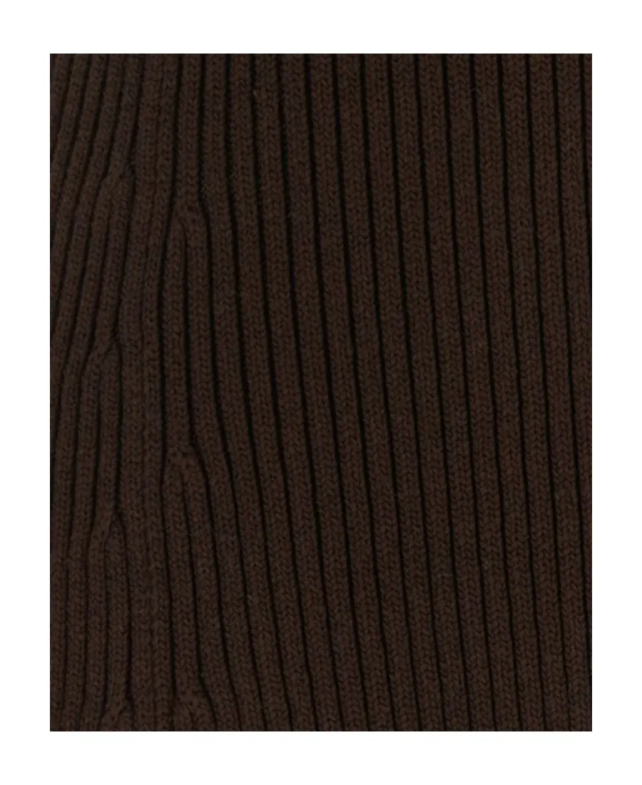 Ribbed Knitted Flared Midi Dress