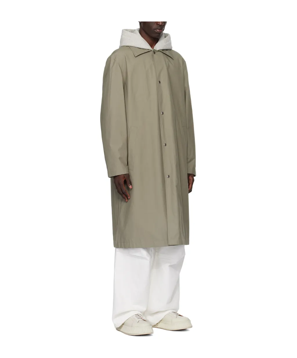 Logo-Print Button-Down Coat