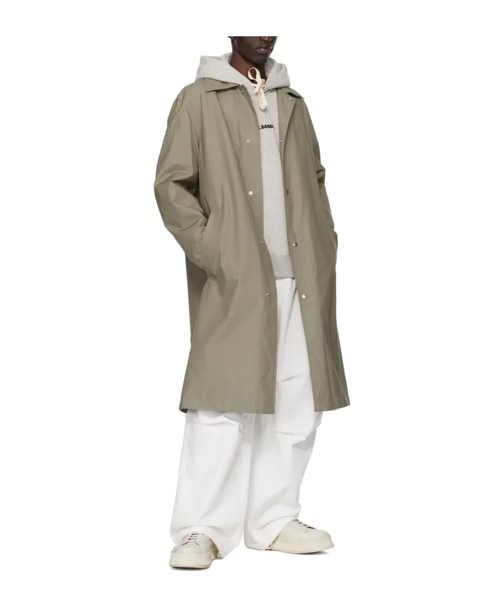 Logo-Print Button-Down Coat