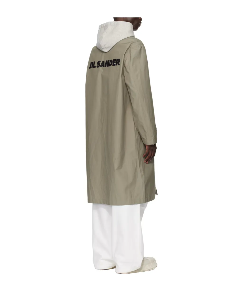 Logo-Print Button-Down Coat