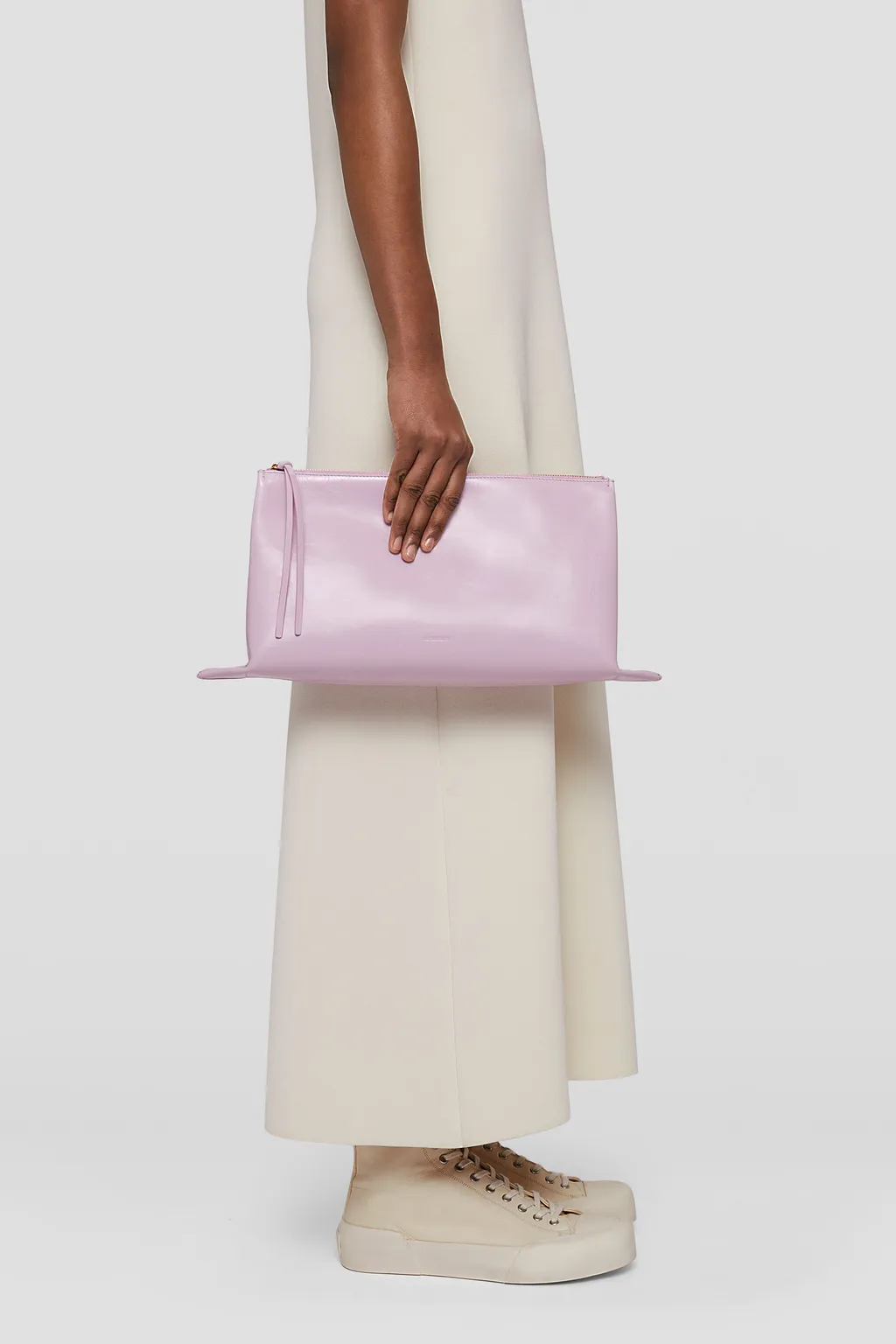 Logo Embossed Zipped Clutch Bag