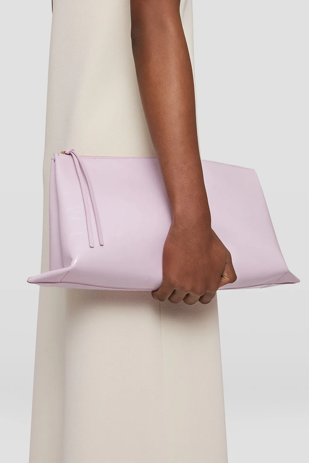 Logo Embossed Zipped Clutch Bag
