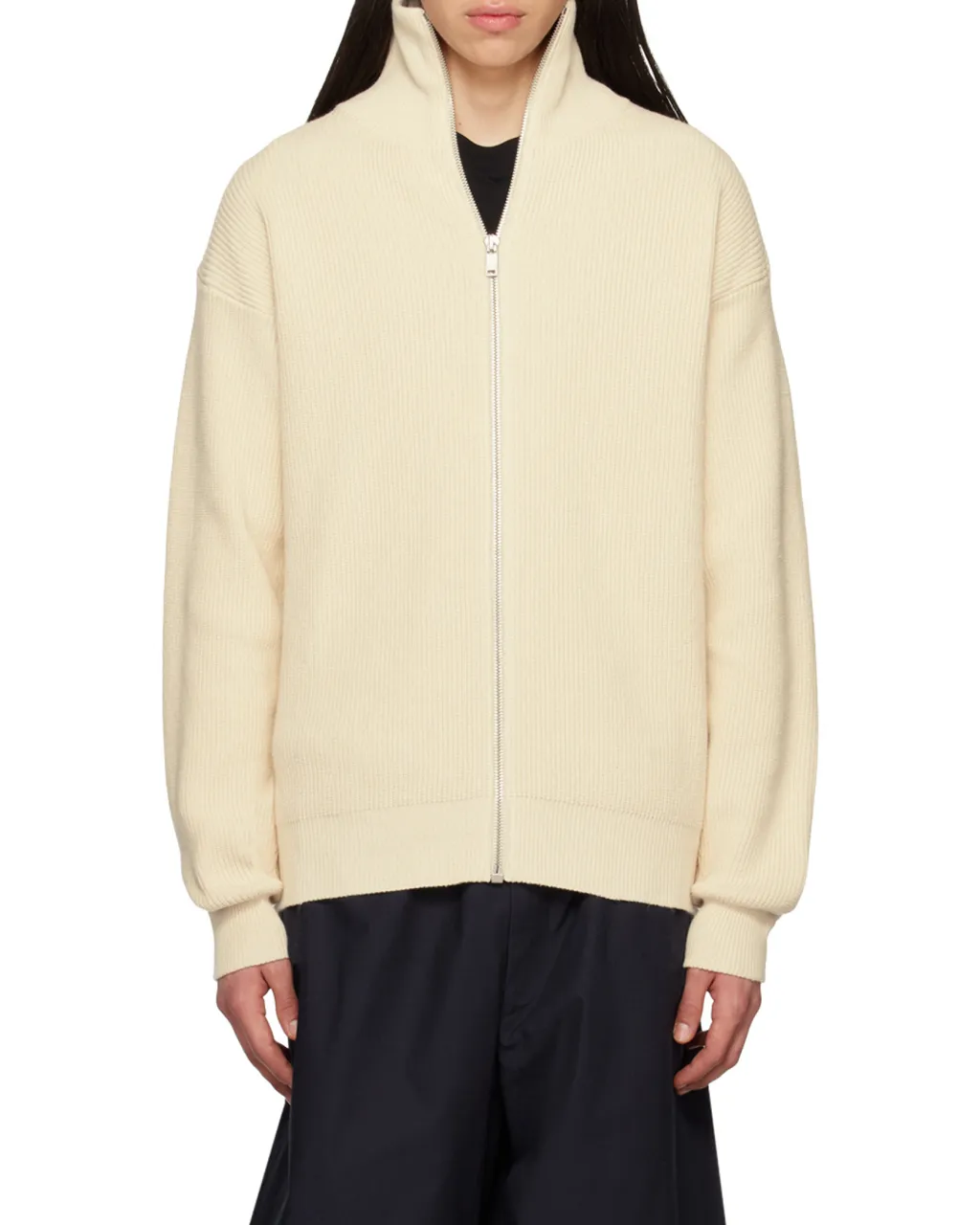 Zip-Up Knitted Cardigan
