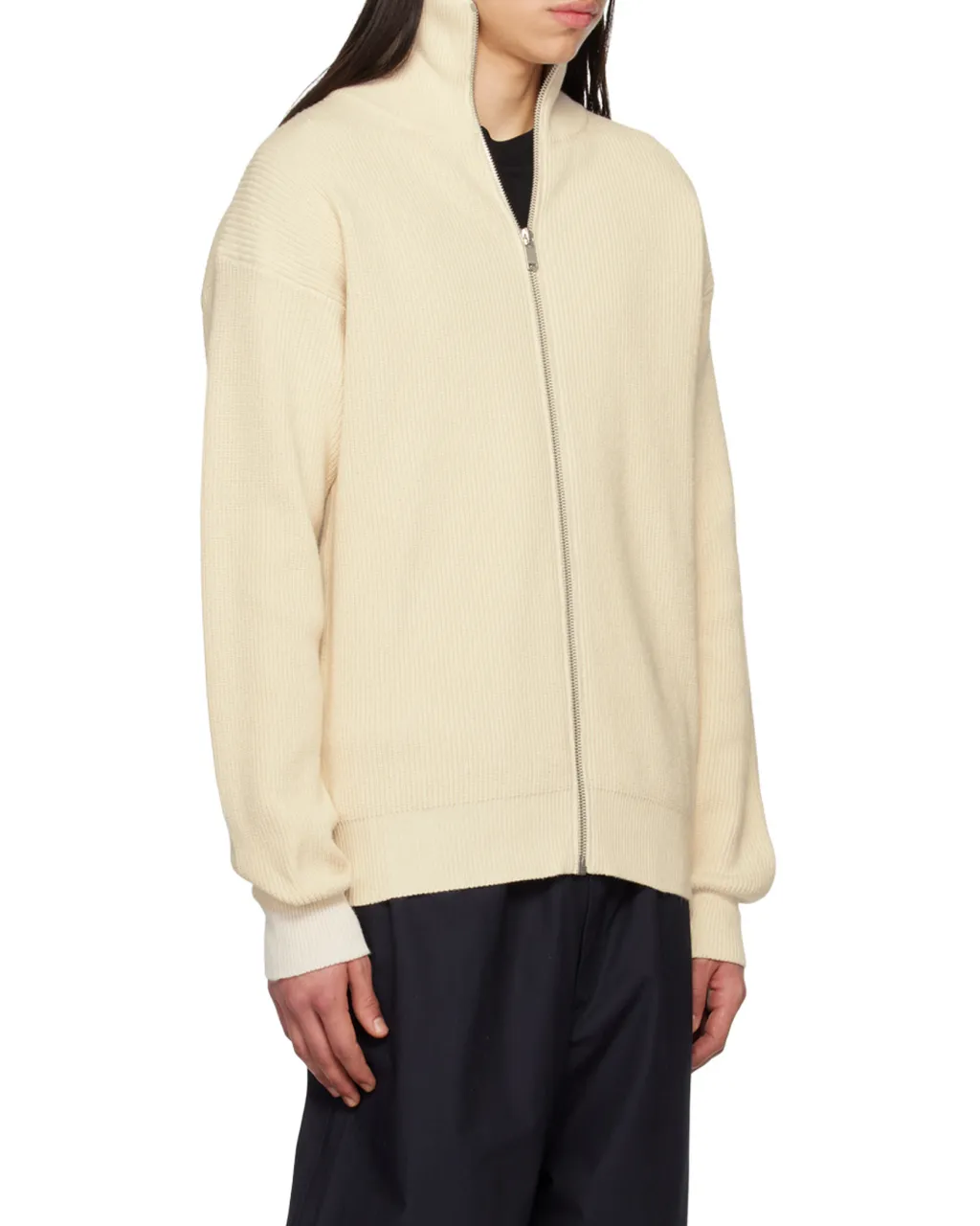 Zip-Up Knitted Cardigan