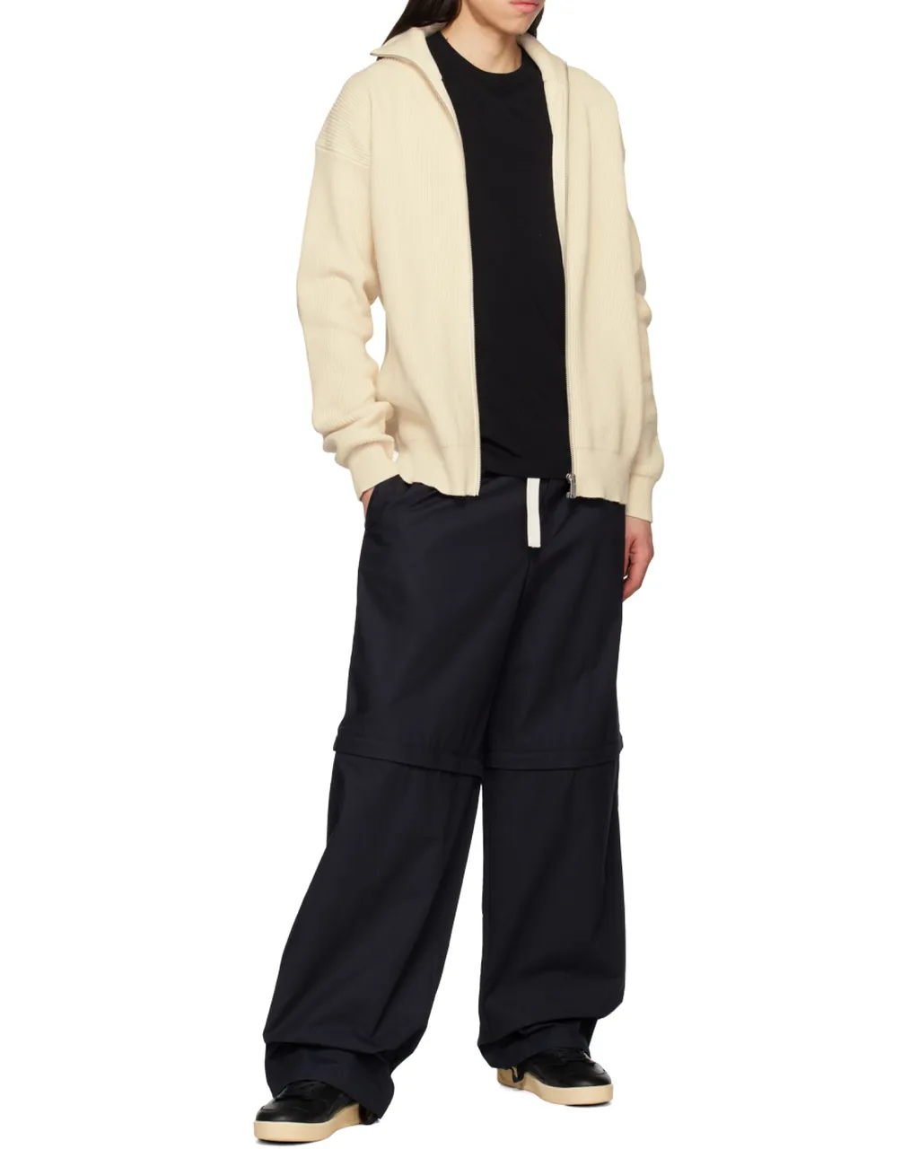 Zip-Up Knitted Cardigan