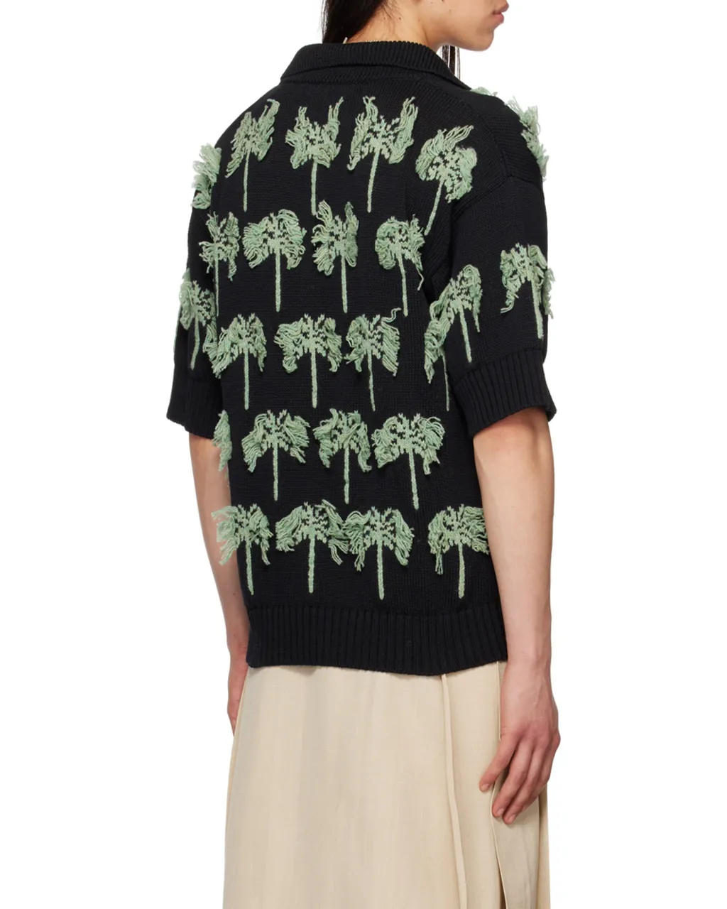 Palm-Tree Knitted Polo Shirt