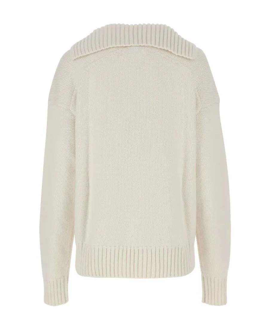 Long Sleeved Split-Neck Jumper