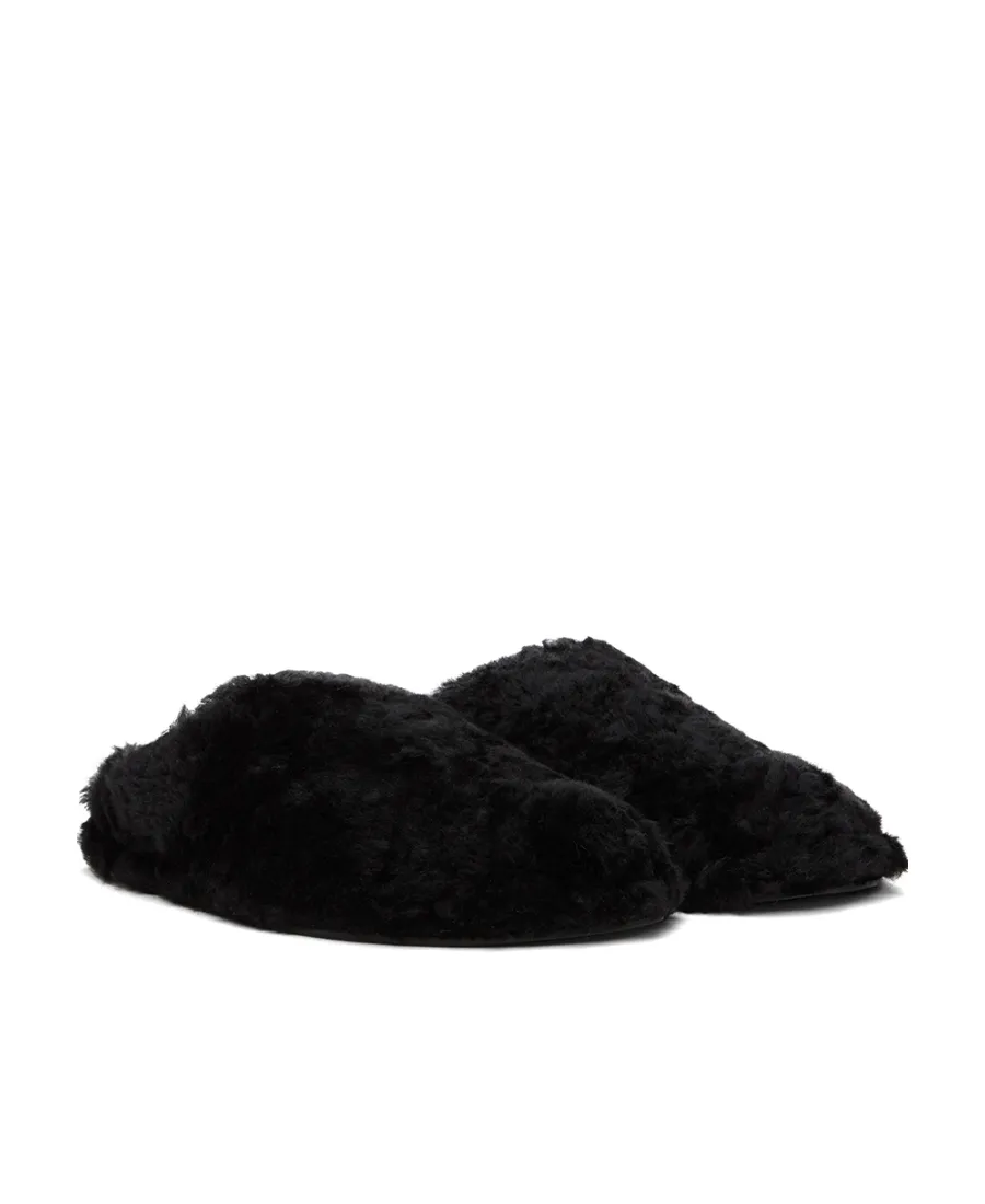 Round-Toe Shearling Slippers