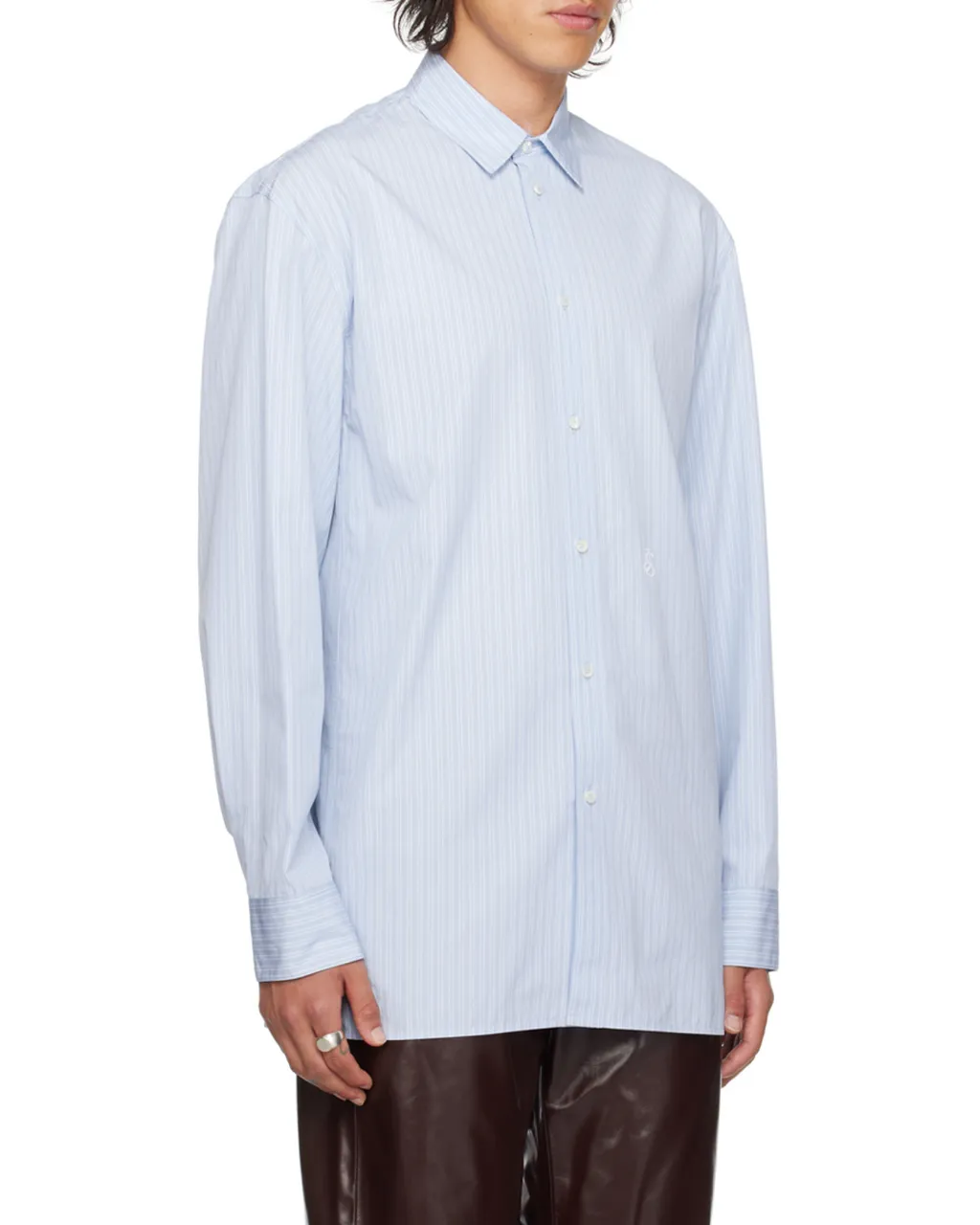 Logo Embroidered Striped Shirt