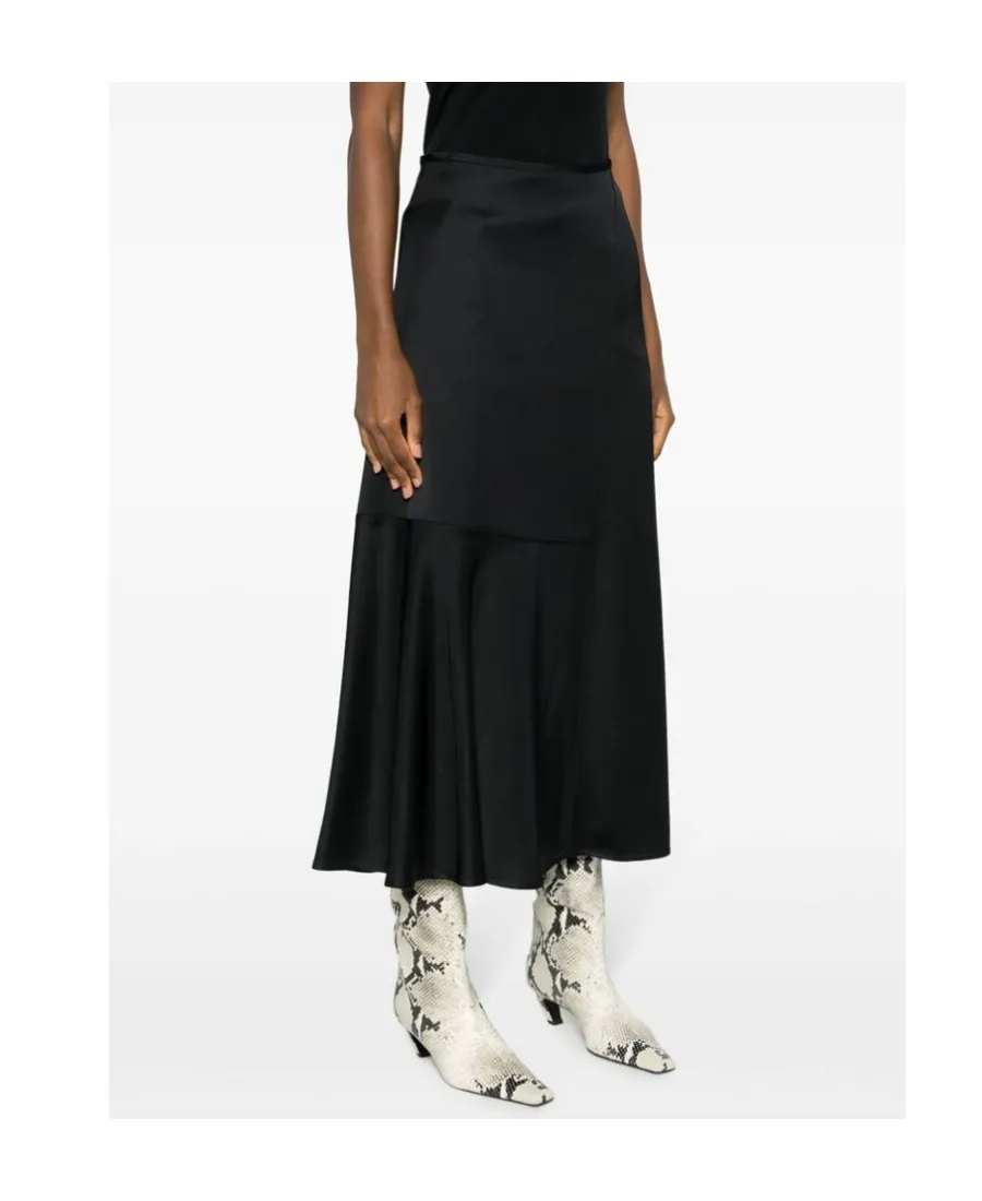 High-Waist Panelled Midi Skirt