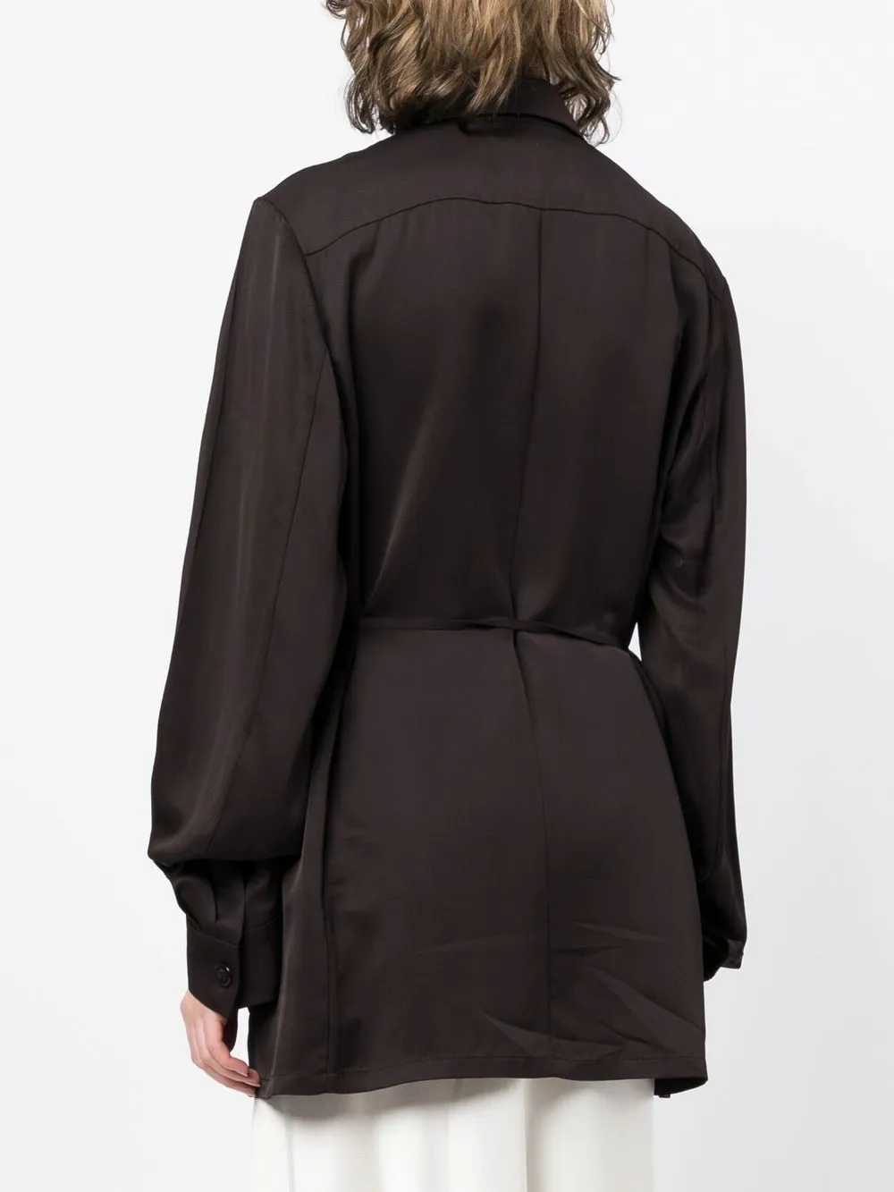 Belted Buttoned Shirt Jacket