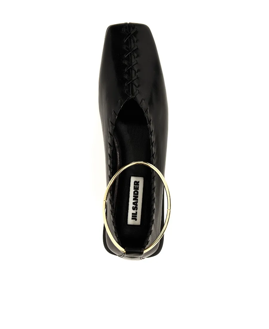 Ring-Detailed Stitching Ballet Flats
