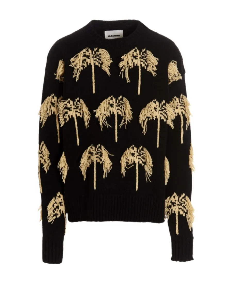 Intarsia Fringed Cotton-Blend Jumper