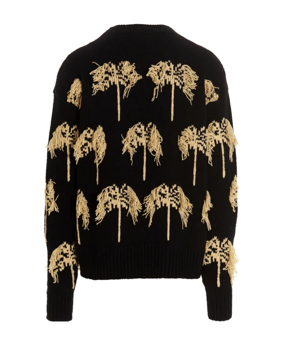 Intarsia Fringed Cotton-Blend Jumper