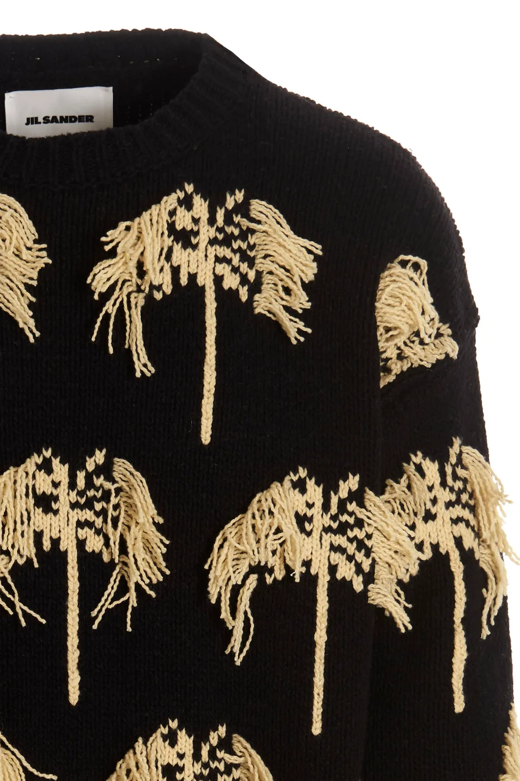 Intarsia Fringed Cotton-Blend Jumper