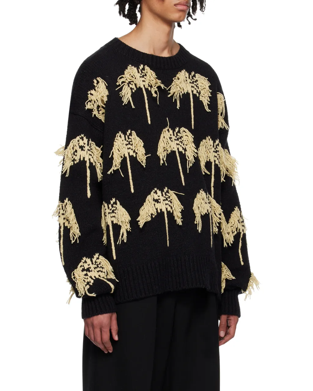 Intarsia Fringed Cotton-Blend Jumper