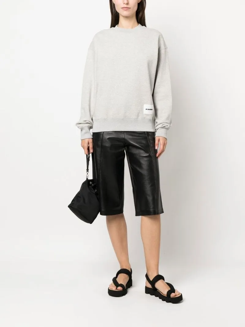 Logo-Patch Straight Hem Sweatshirt