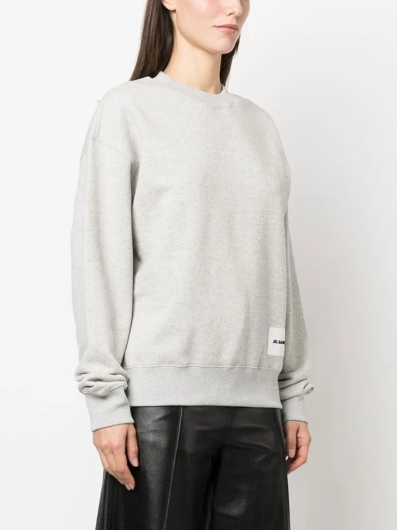 Logo-Patch Straight Hem Sweatshirt