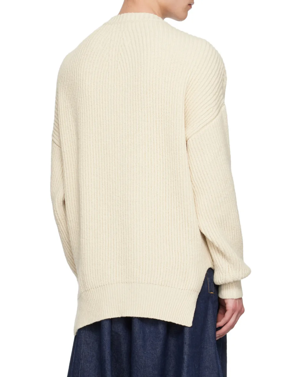 Ribbed Knitted Asymmetric Jumper