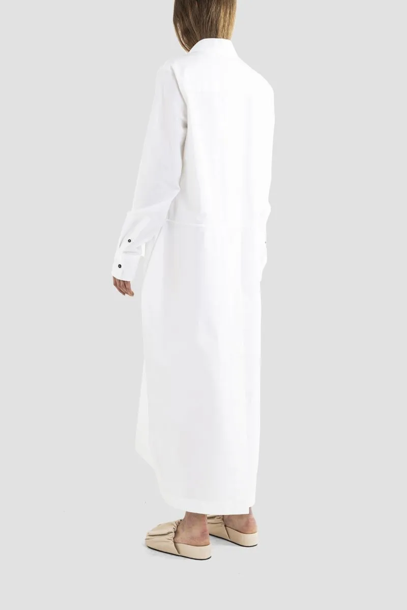 Long-Sleeved Buttoned Mini Shirt Dress