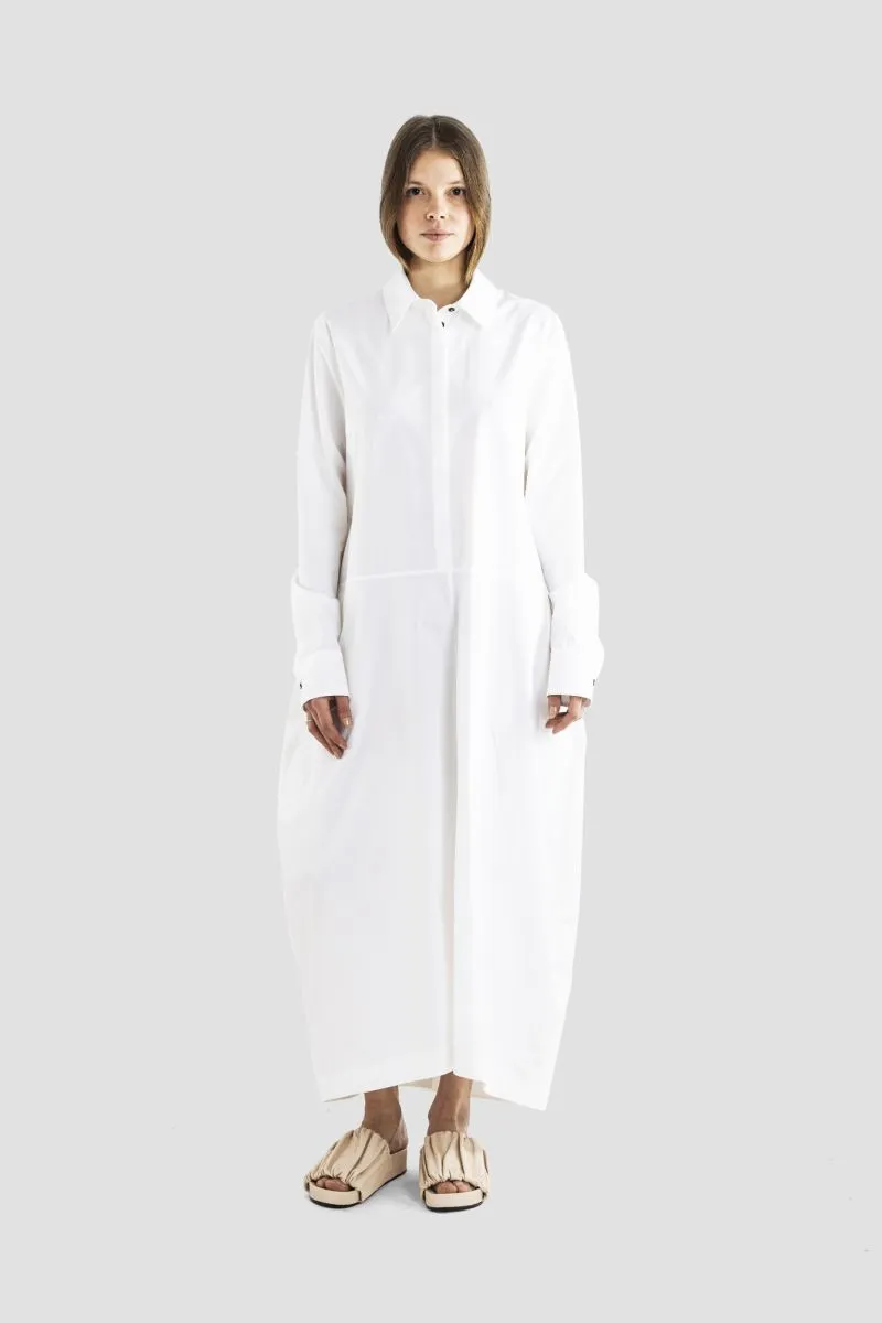 Long-Sleeved Buttoned Mini Shirt Dress