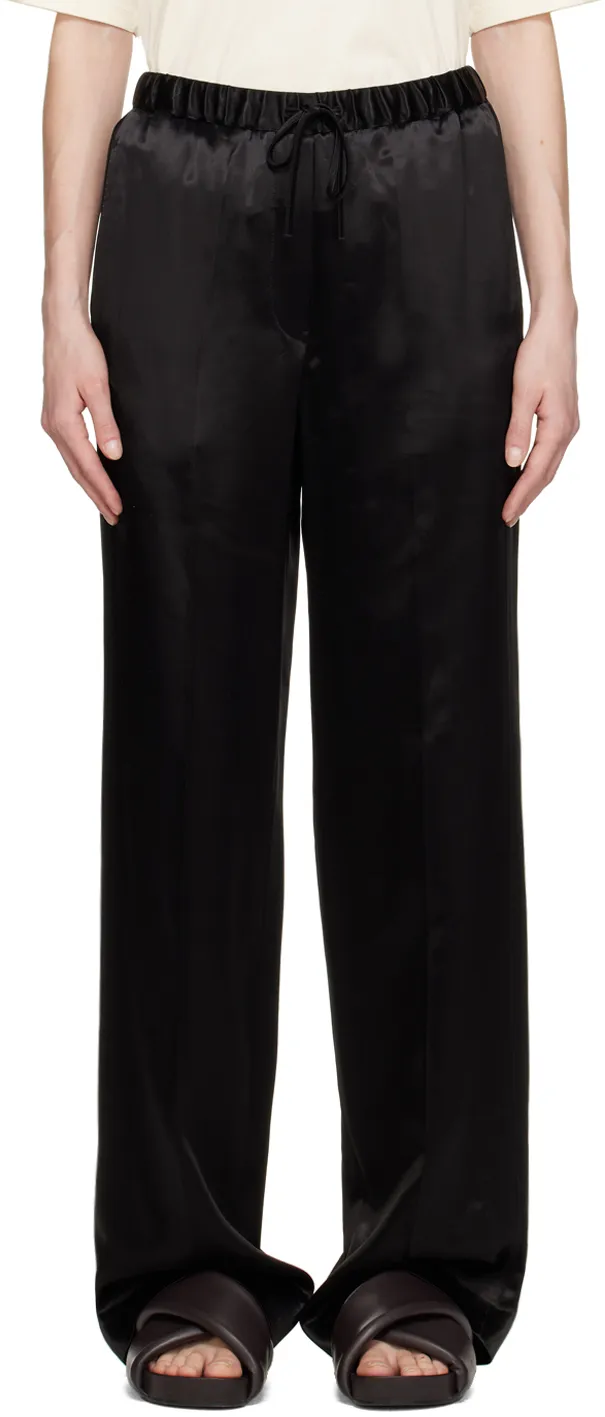 High-Waist Satin Trousers