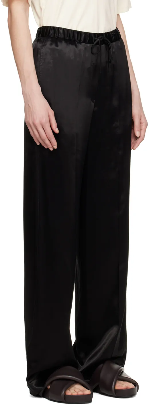 High-Waist Satin Trousers