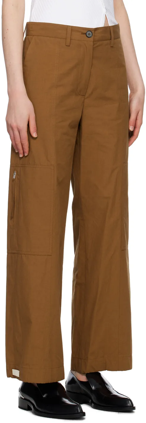 High-Waist Wide-Leg Cargo Trousers