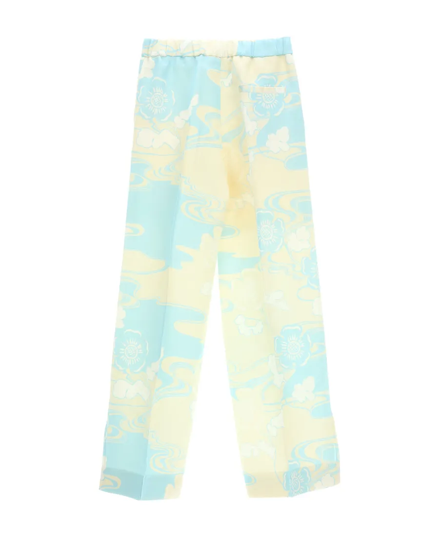 Abstract-Print Straight Leg Trousers
