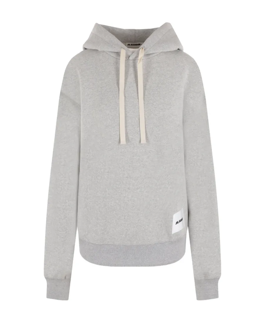 Logo Patch Drawstring Hoodie
