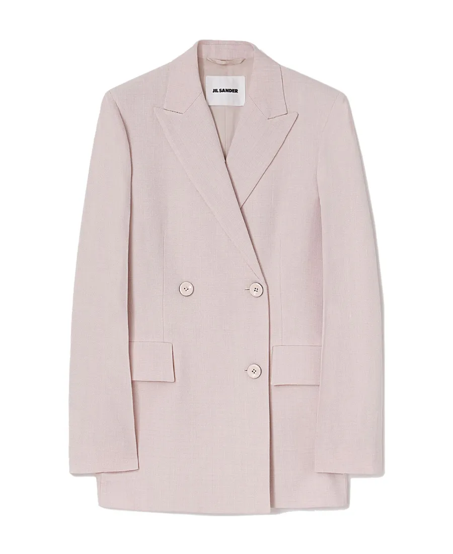 Double-Breasted Long-Sleeved Blazer
