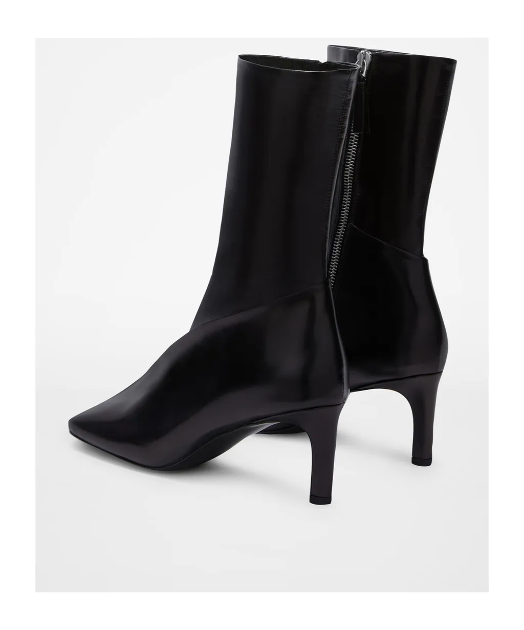 Square Toe Panelled Ankle Boots