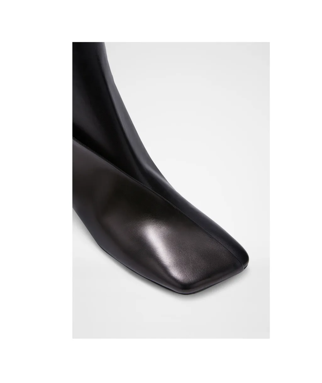 Square Toe Panelled Ankle Boots