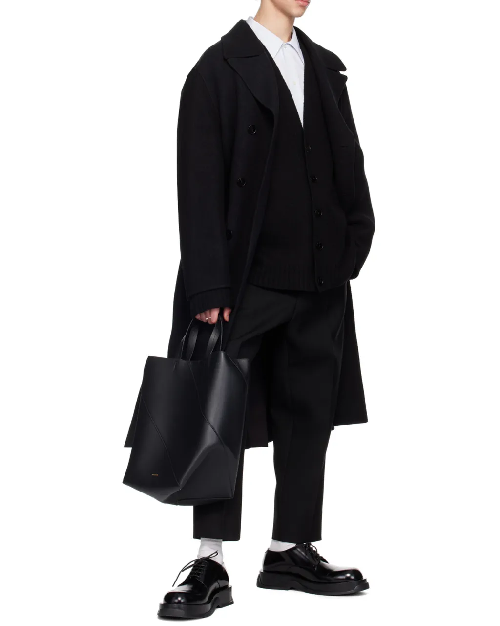 Double-Breasted Long-Sleeved Coat