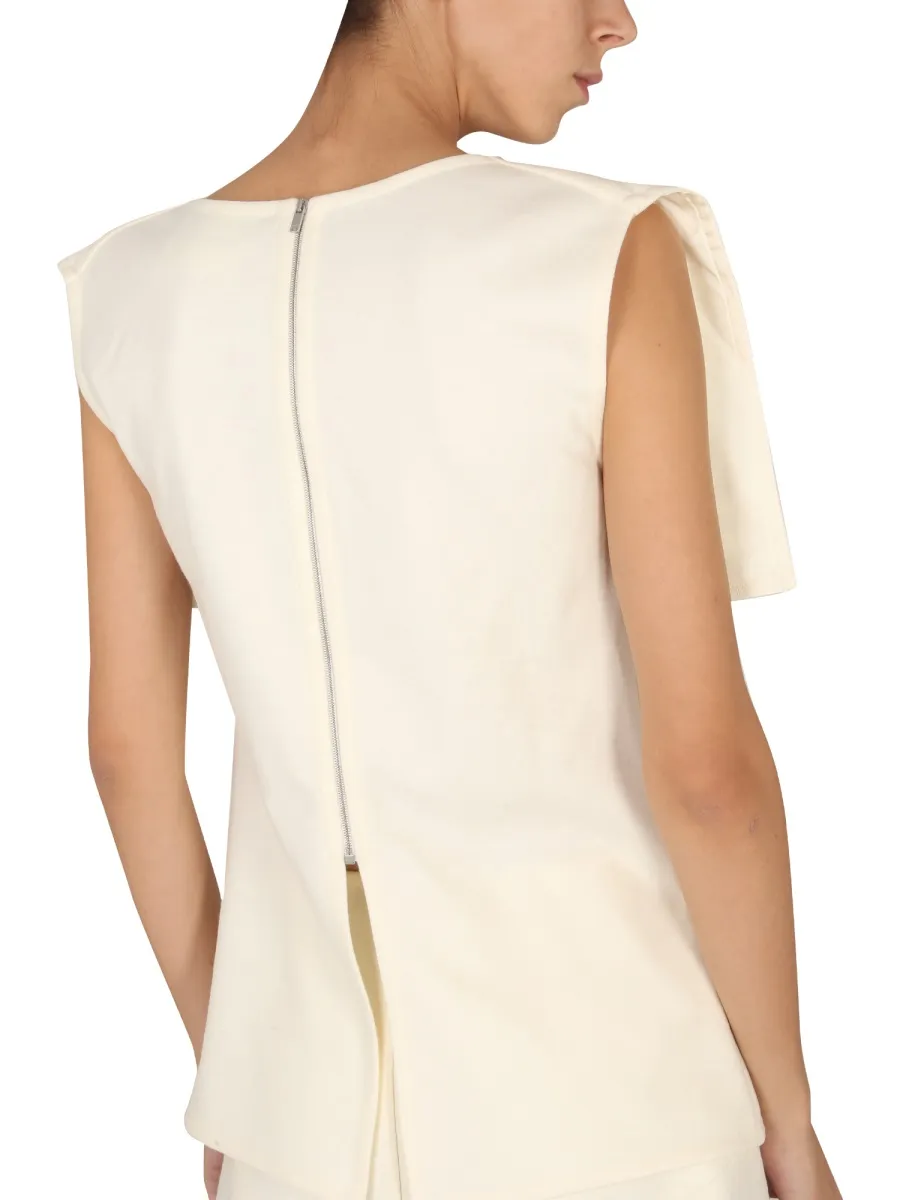 Back-Zipped Sleeveless Top