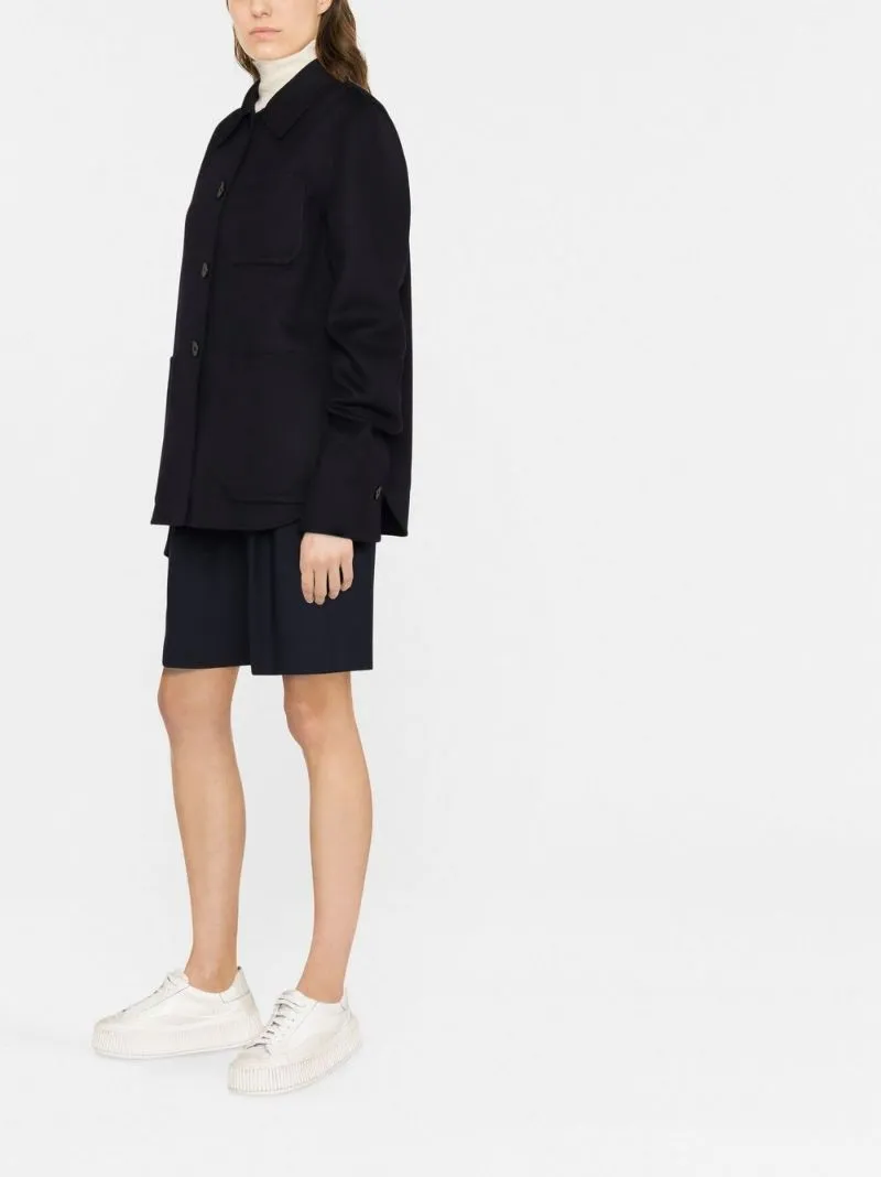 Buttoned Long-Sleeved Shirt Jacket